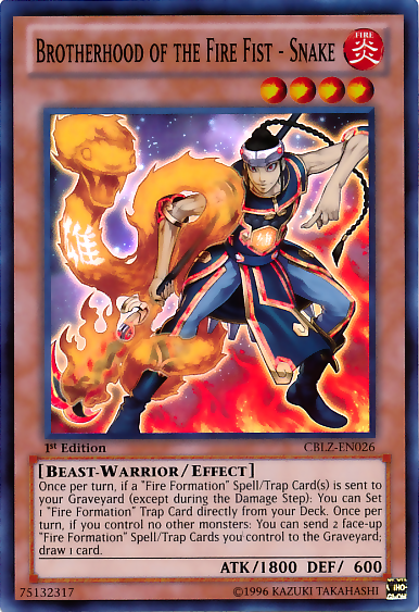 Brotherhood of the Fire Fist - Snake [CBLZ-EN026] Super Rare - Duel Kingdom