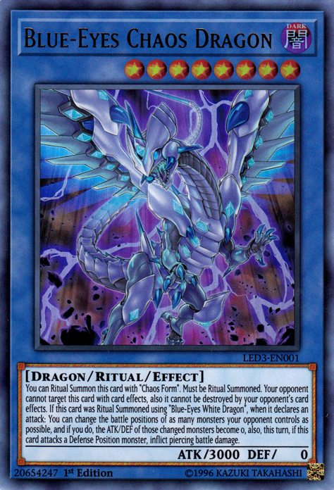 Blue-Eyes Chaos Dragon [LED3-EN001] Ultra Rare - Duel Kingdom