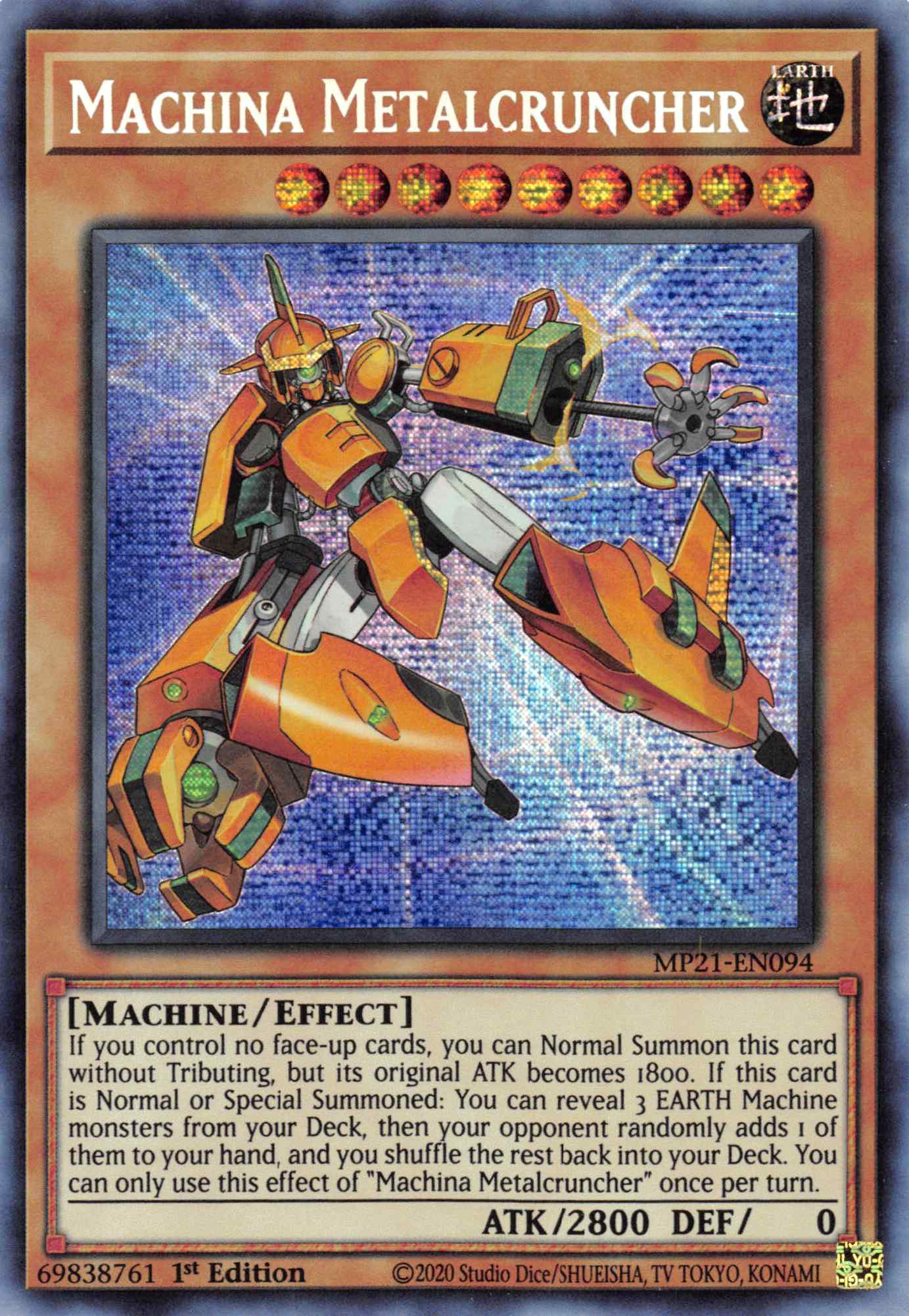 Machina Metalcruncher [MP21-EN094] Prismatic Secret Rare - Duel Kingdom