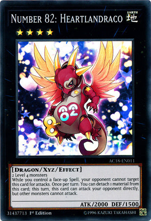 Number 82: Heartlandraco [AC18-EN011] Super Rare - Duel Kingdom