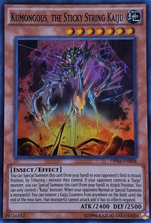 Kumongous, the Sticky String Kaiju [OP04-EN008] Super Rare - Duel Kingdom