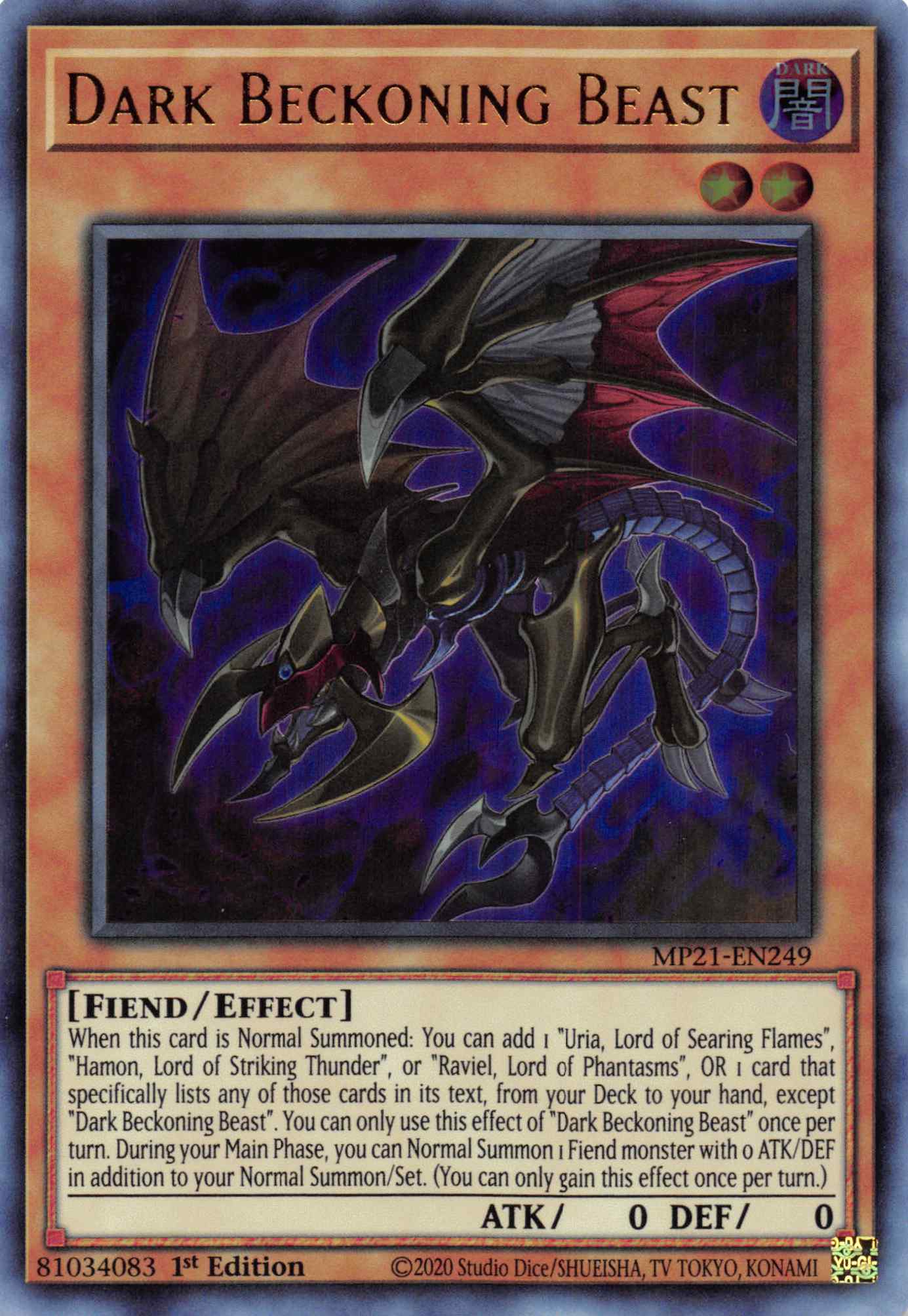 Dark Beckoning Beast [MP21-EN249] Ultra Rare - Duel Kingdom