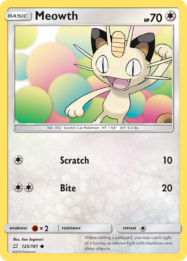 Meowth (125/181) [Sun & Moon: Team Up] - Duel Kingdom