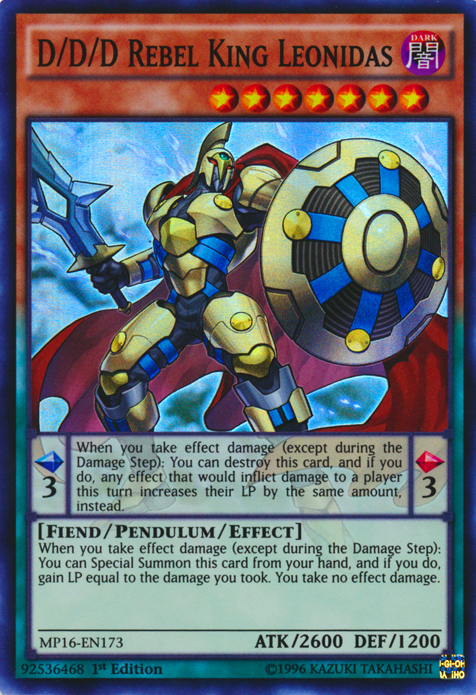 D/D/D Rebel King Leonidas [MP16-EN173] Super Rare - Duel Kingdom