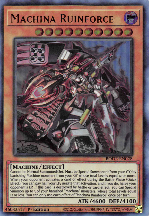 Machina Ruinforce [BODE-EN028] Ultra Rare - Duel Kingdom