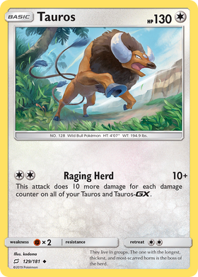 Tauros (129/181) [Sun & Moon: Team Up] - Duel Kingdom