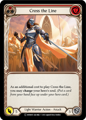 Cross the Line (Red) (Rainbow Foil) [U-MON045-RF] Unlimited Rainbow Foil - Duel Kingdom