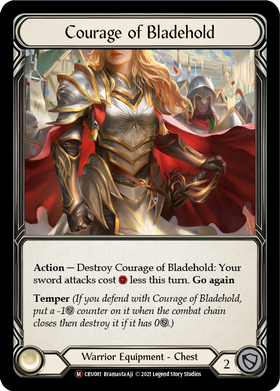 Courage of Bladehold (Rainbow Foil) [CRU081-RF] Unlimited Rainbow Foil - Duel Kingdom