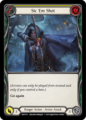 Sic 'Em Shot (Yellow) [ARC073-C] 1st Edition Rainbow Foil - Duel Kingdom