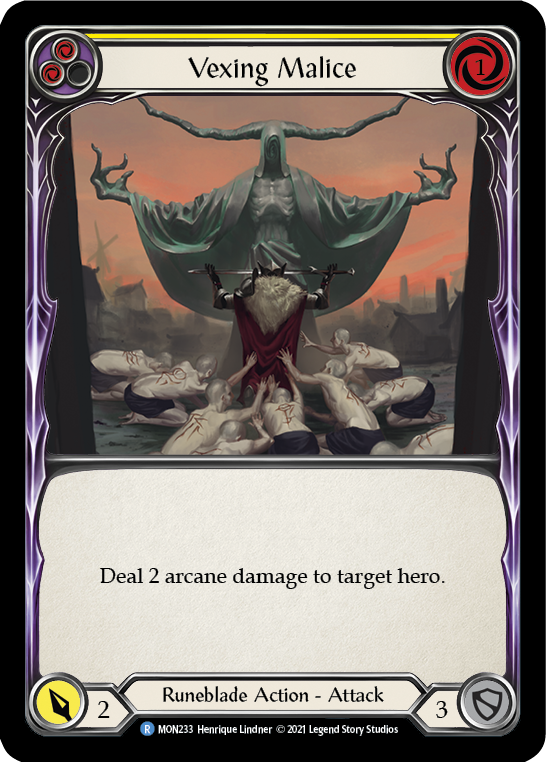 Vexing Malice (Yellow) (Rainbow Foil) [MON233-RF] 1st Edition Rainbow Foil - Duel Kingdom