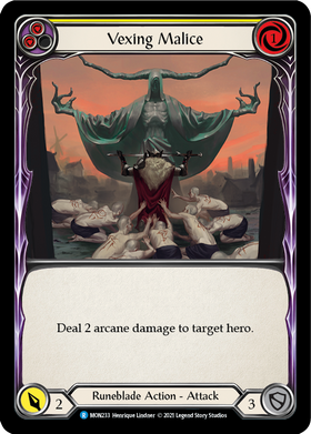 Vexing Malice (Yellow) (Rainbow Foil) [MON233-RF] 1st Edition Rainbow Foil - Duel Kingdom