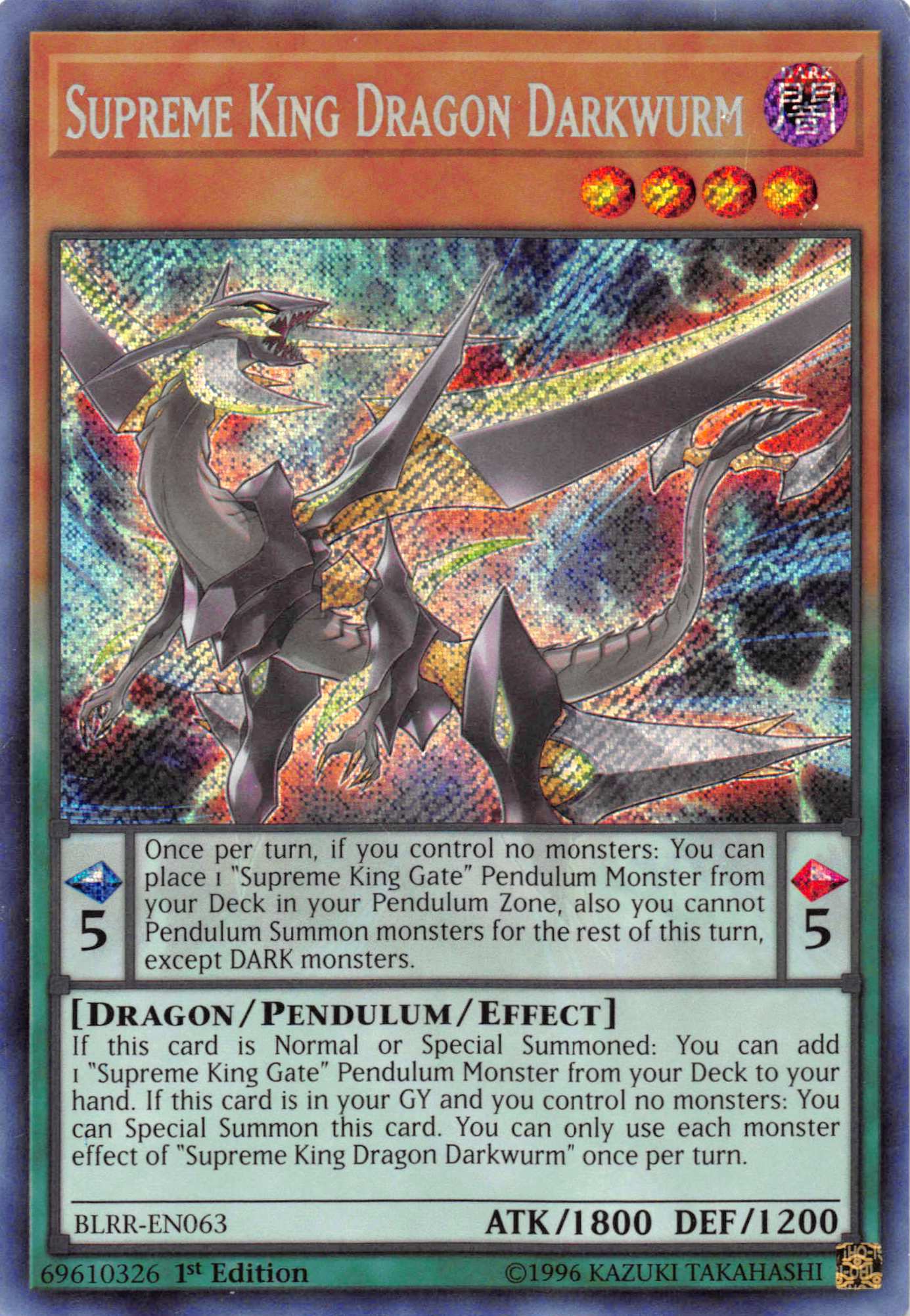 Supreme King Dragon Darkwurm [BLRR-EN063] Secret Rare