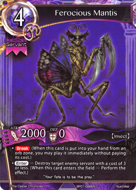 Ferocious Mantis - BP01-098EN - Duel Kingdom