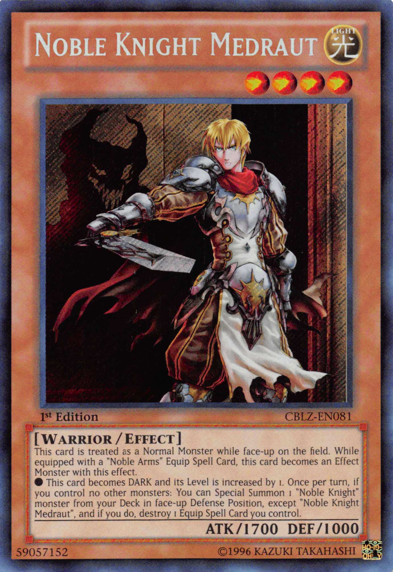 Noble Knight Medraut [CBLZ-EN081] Secret Rare