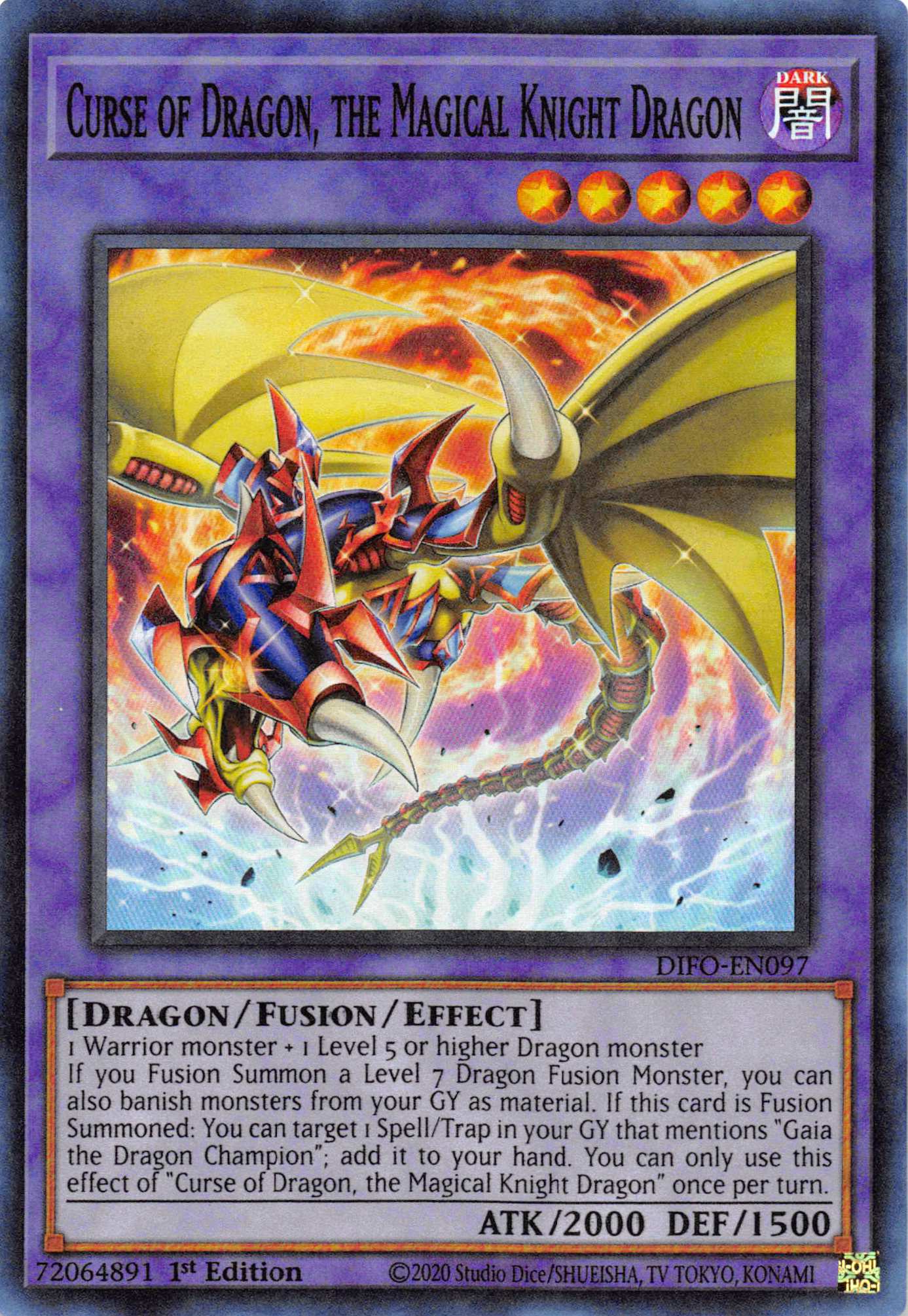 Curse of Dragon, the Magical Knight Dragon [DIFO-EN097] Super Rare