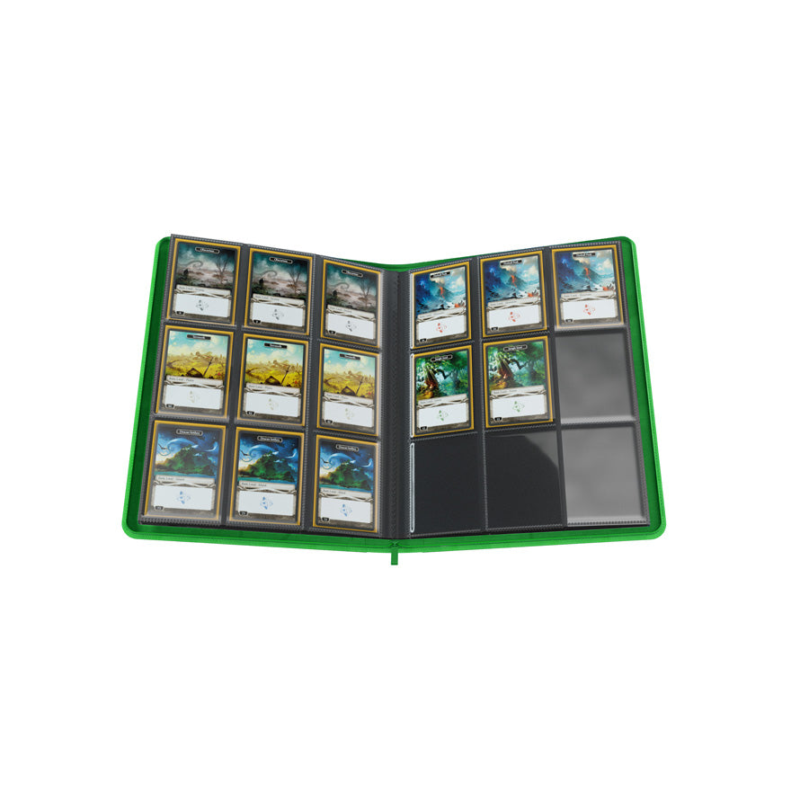 GameGenic Zip-Up Album 18 Pocket Binder - Green (9 pockets per page) - Duel Kingdom