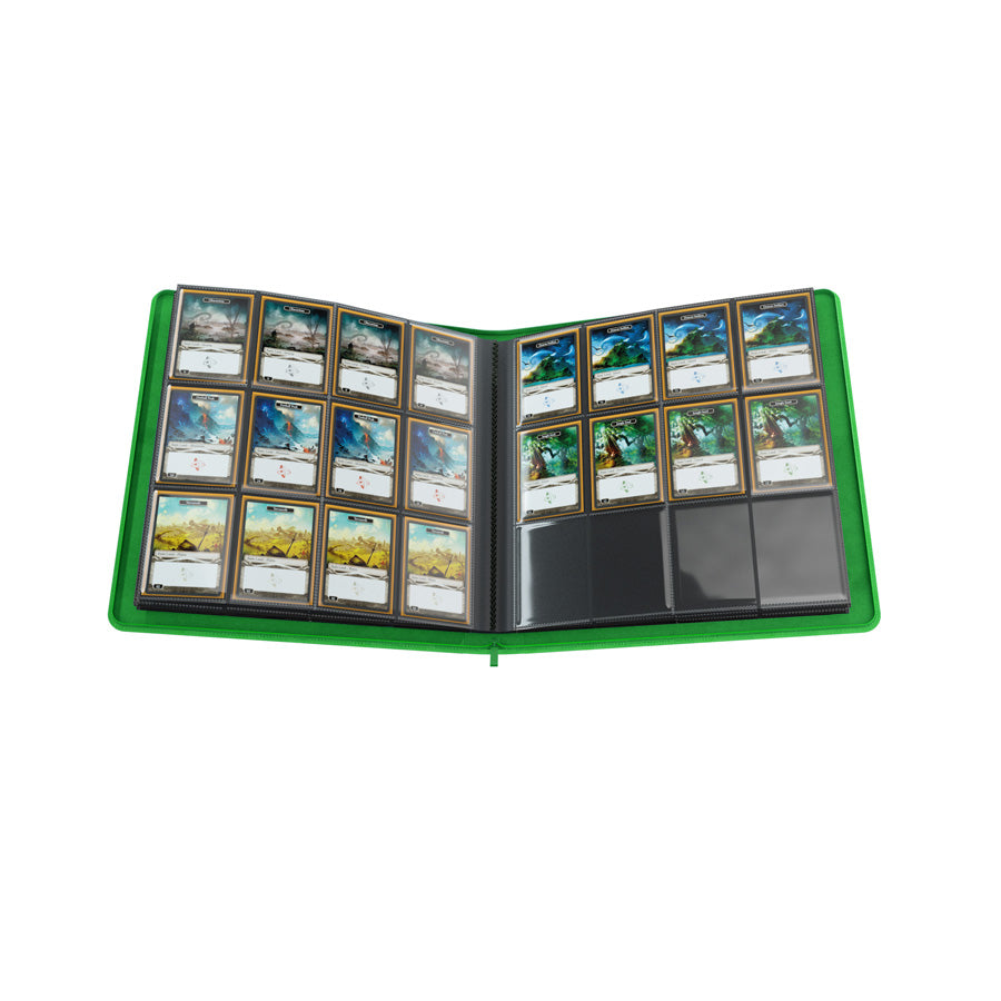 GameGenic Zip-Up Album 24 Pocket Binder - Green (12 pockets per page) - Duel Kingdom