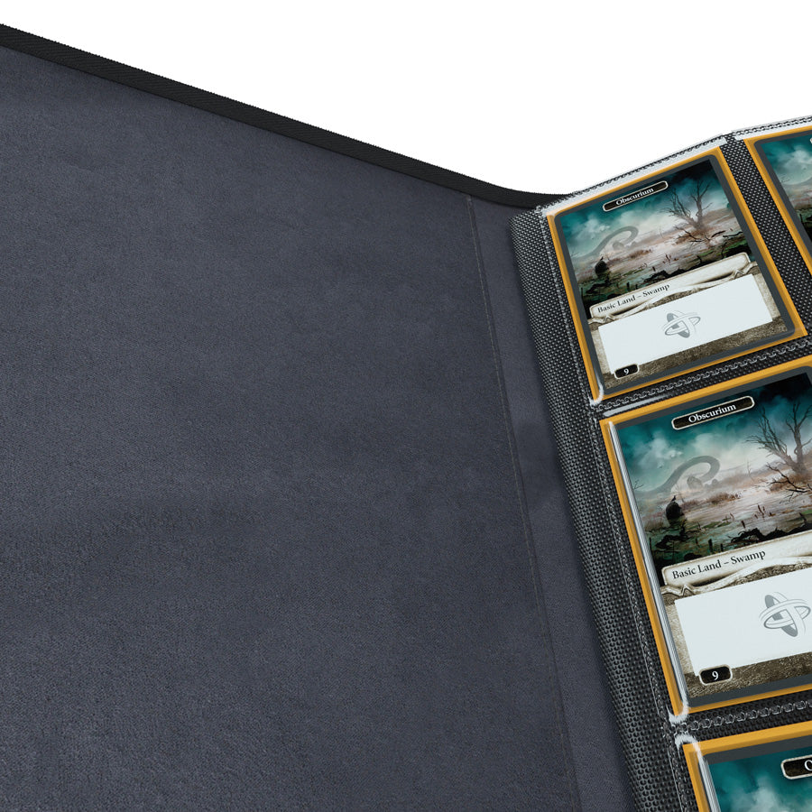 GameGenic Zip-Up Album 24 Pocket Binder - Black (12 pockets per page) - Duel Kingdom