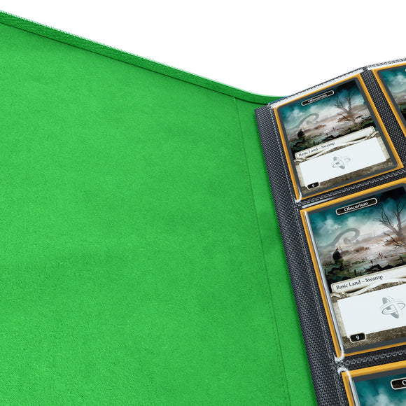 GameGenic Zip-Up Album 18 Pocket Binder - Green (9 pockets per page) - Duel Kingdom