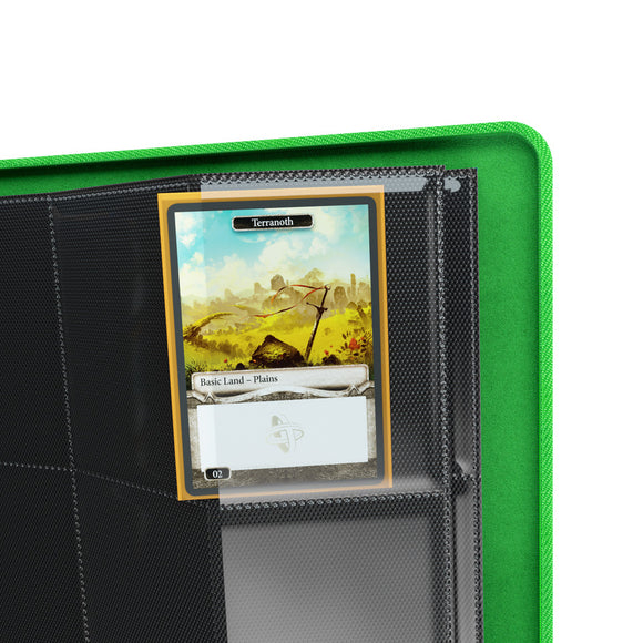 GameGenic Zip-Up Album 18 Pocket Binder - Green (9 pockets per page) - Duel Kingdom