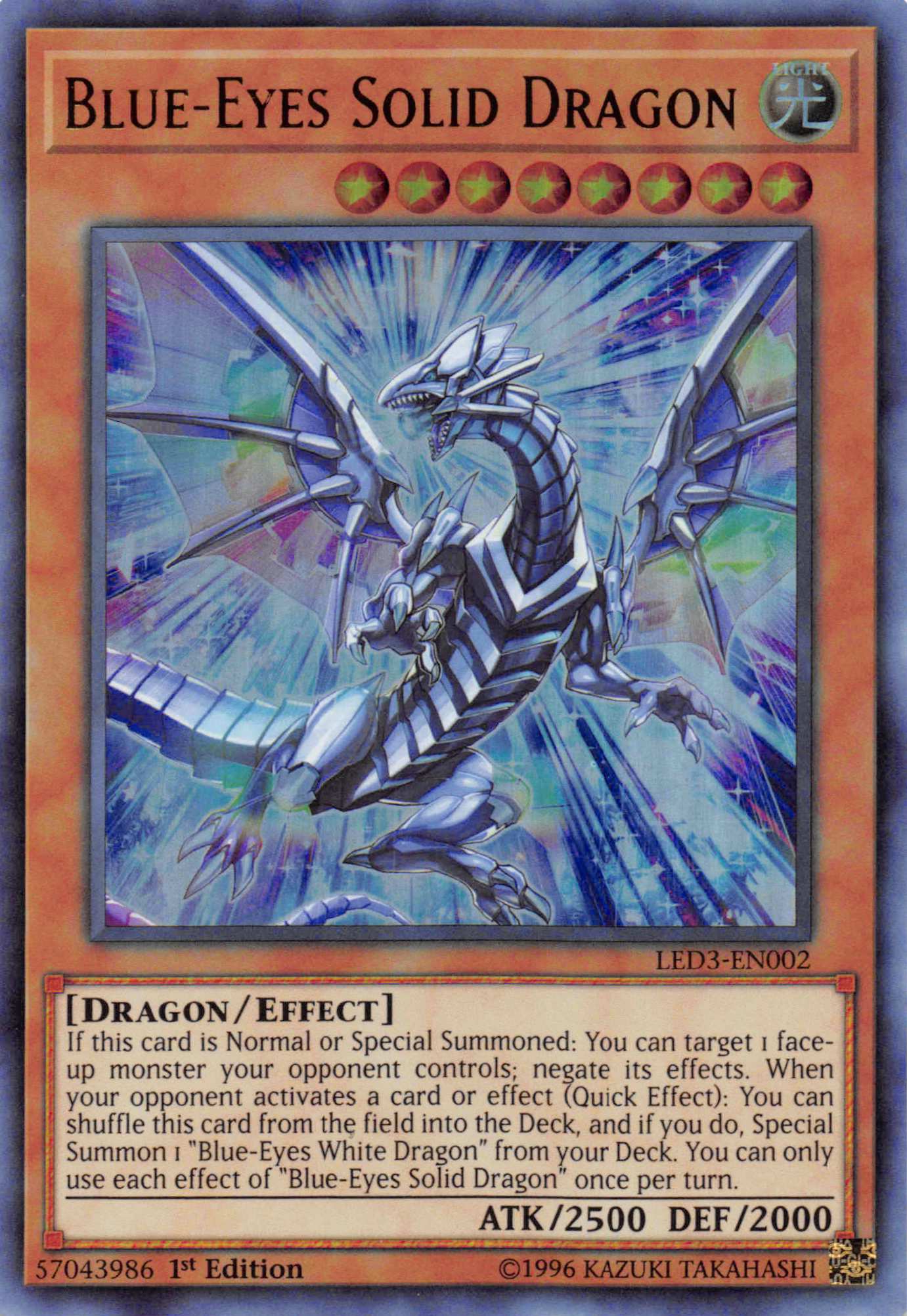 Blue-Eyes Solid Dragon [LED3-EN002] Ultra Rare