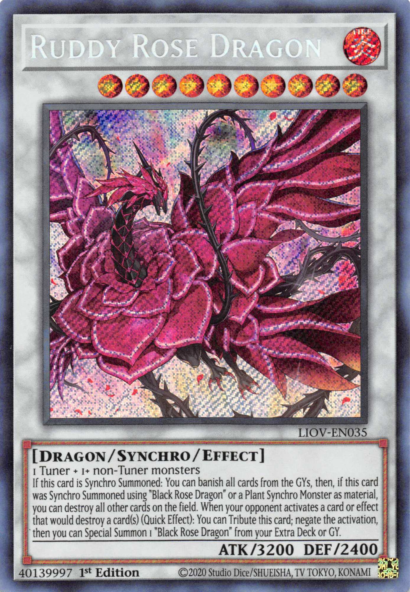 Ruddy Rose Dragon [LIOV-EN035] Secret Rare