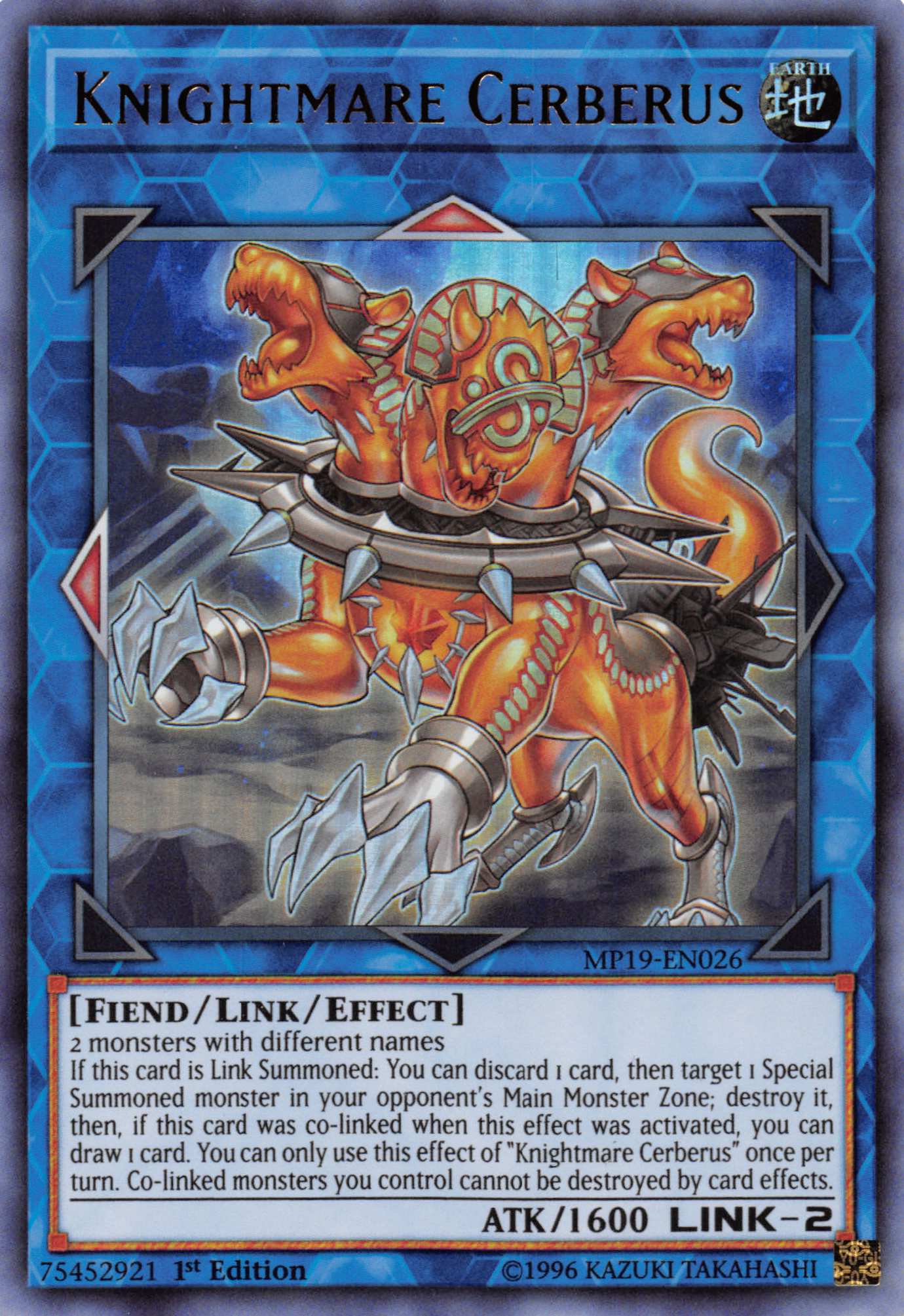 Knightmare Cerberus [MP19-EN026] Ultra Rare