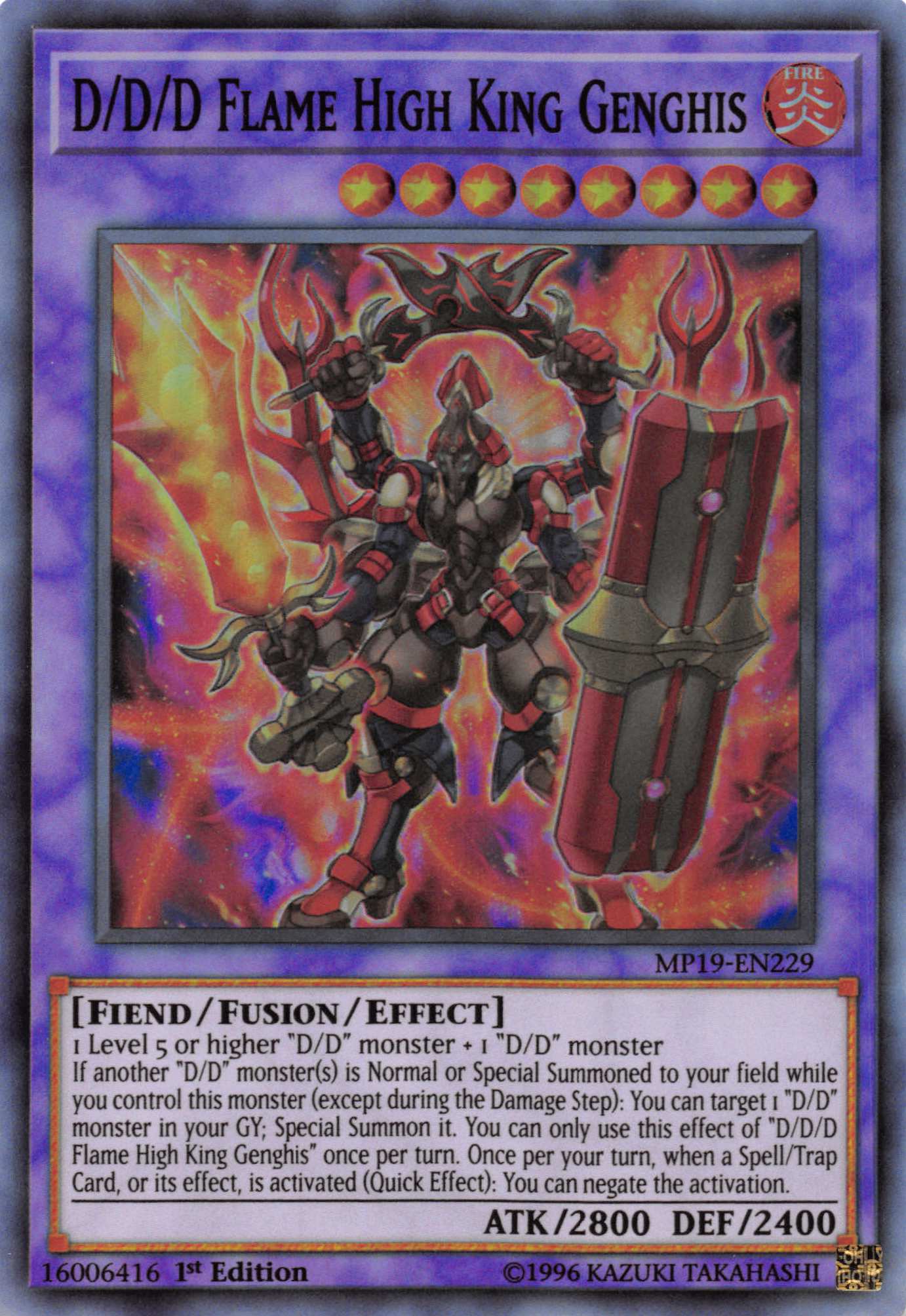 D/D/D Flame High King Genghis [MP19-EN229] Super Rare