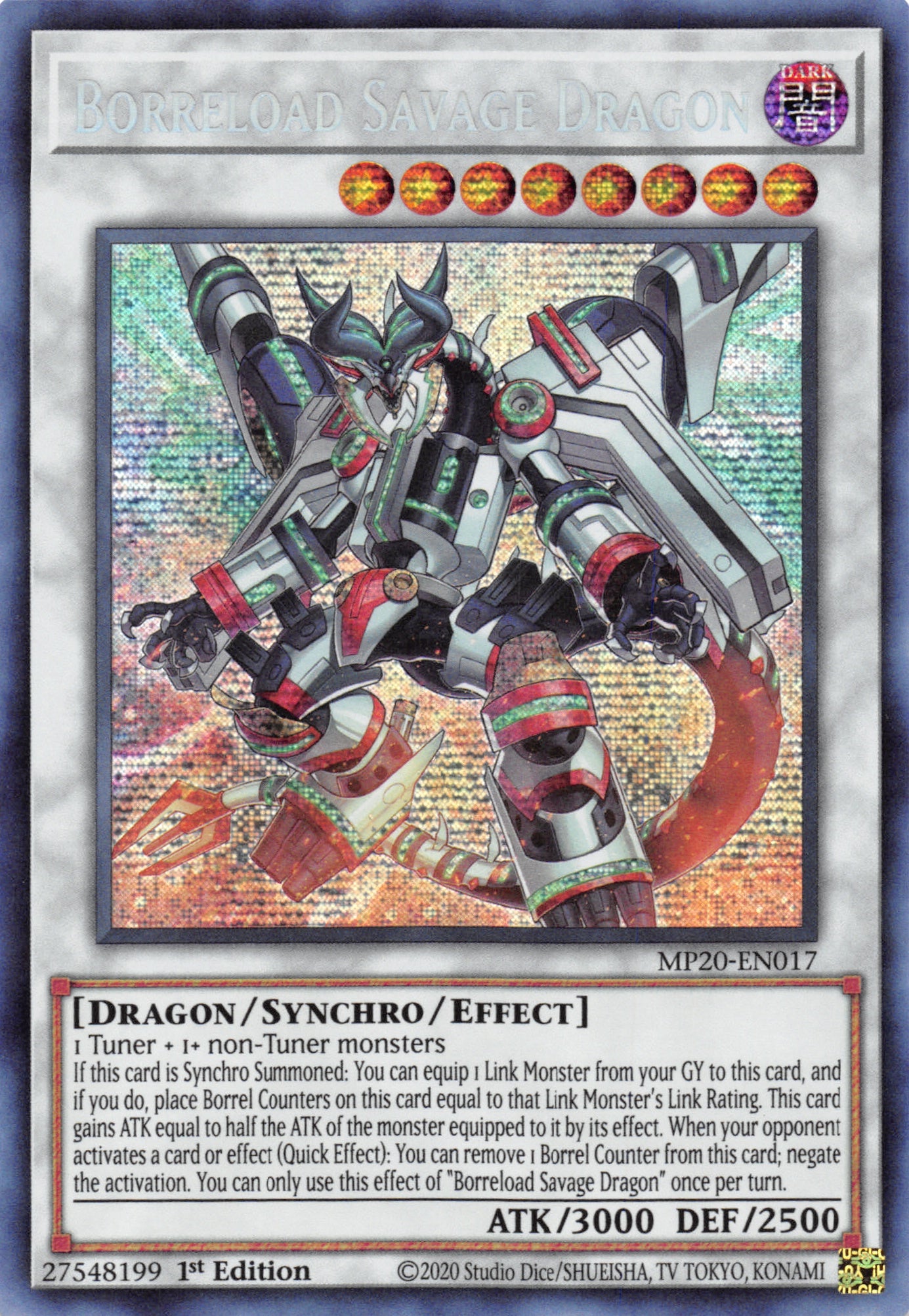 Borreload Savage Dragon [MP20-EN017] Prismatic Secret Rare