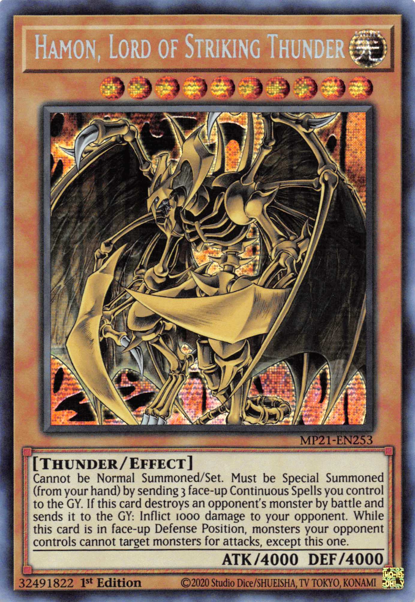 Hamon, Lord of Striking Thunder [MP21-EN253] Prismatic Secret Rare