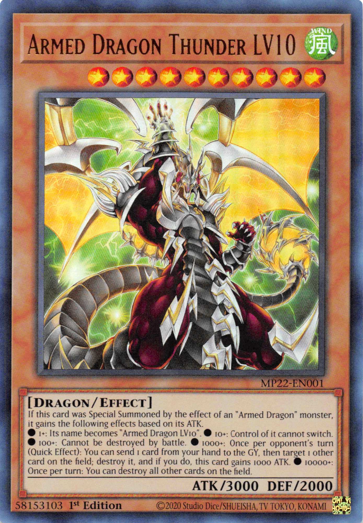 Armed Dragon Thunder LV10 [MP22-EN001] Ultra Rare