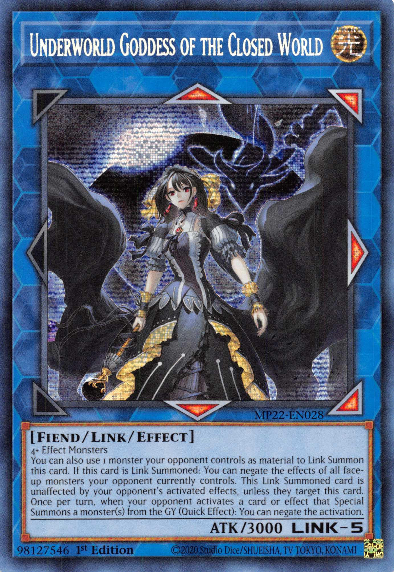 Underworld Goddess of the Closed World [MP22-EN028] Prismatic Secret Rare