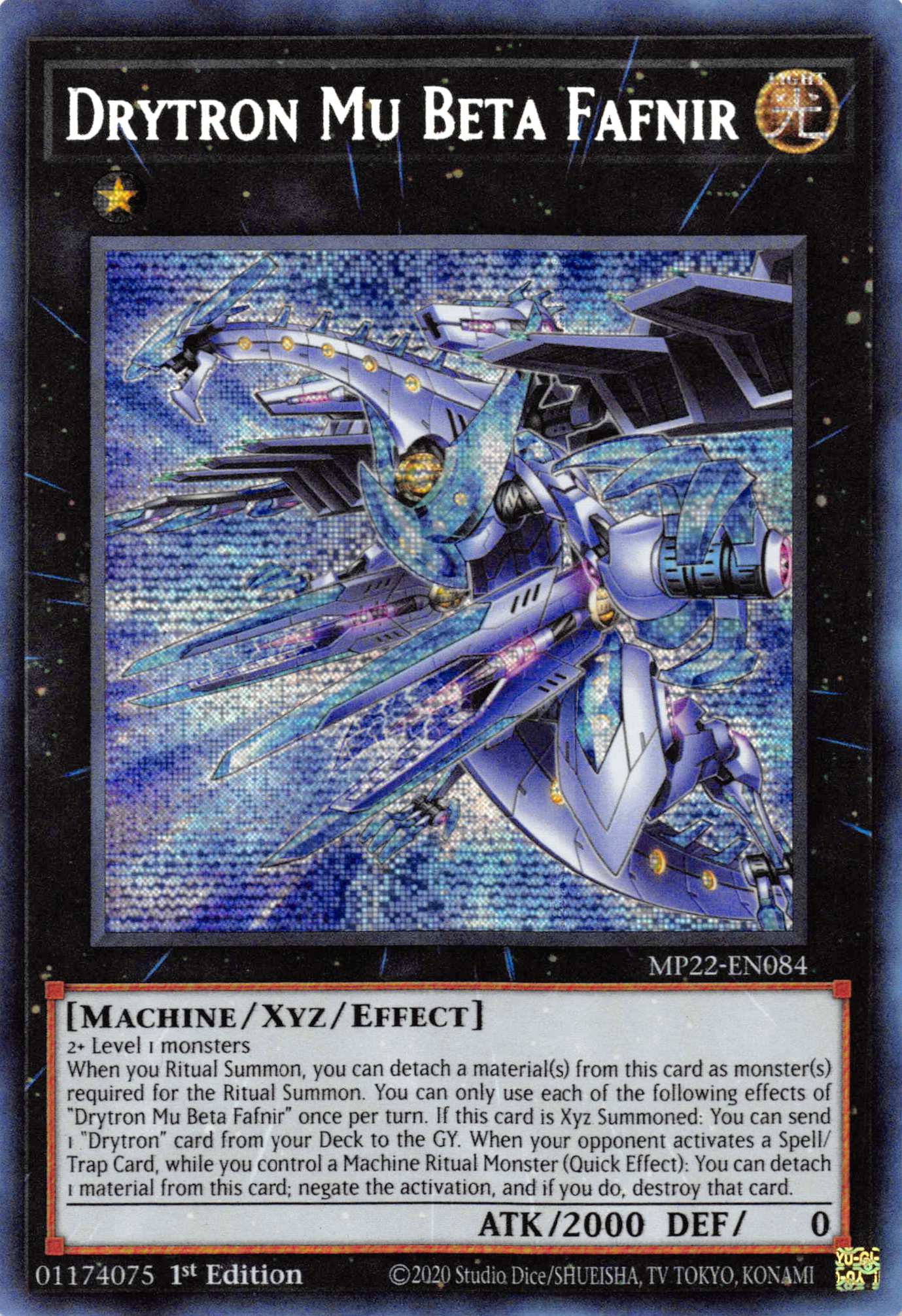 Drytron Mu Beta Fafnir [MP22-EN084] Prismatic Secret Rare