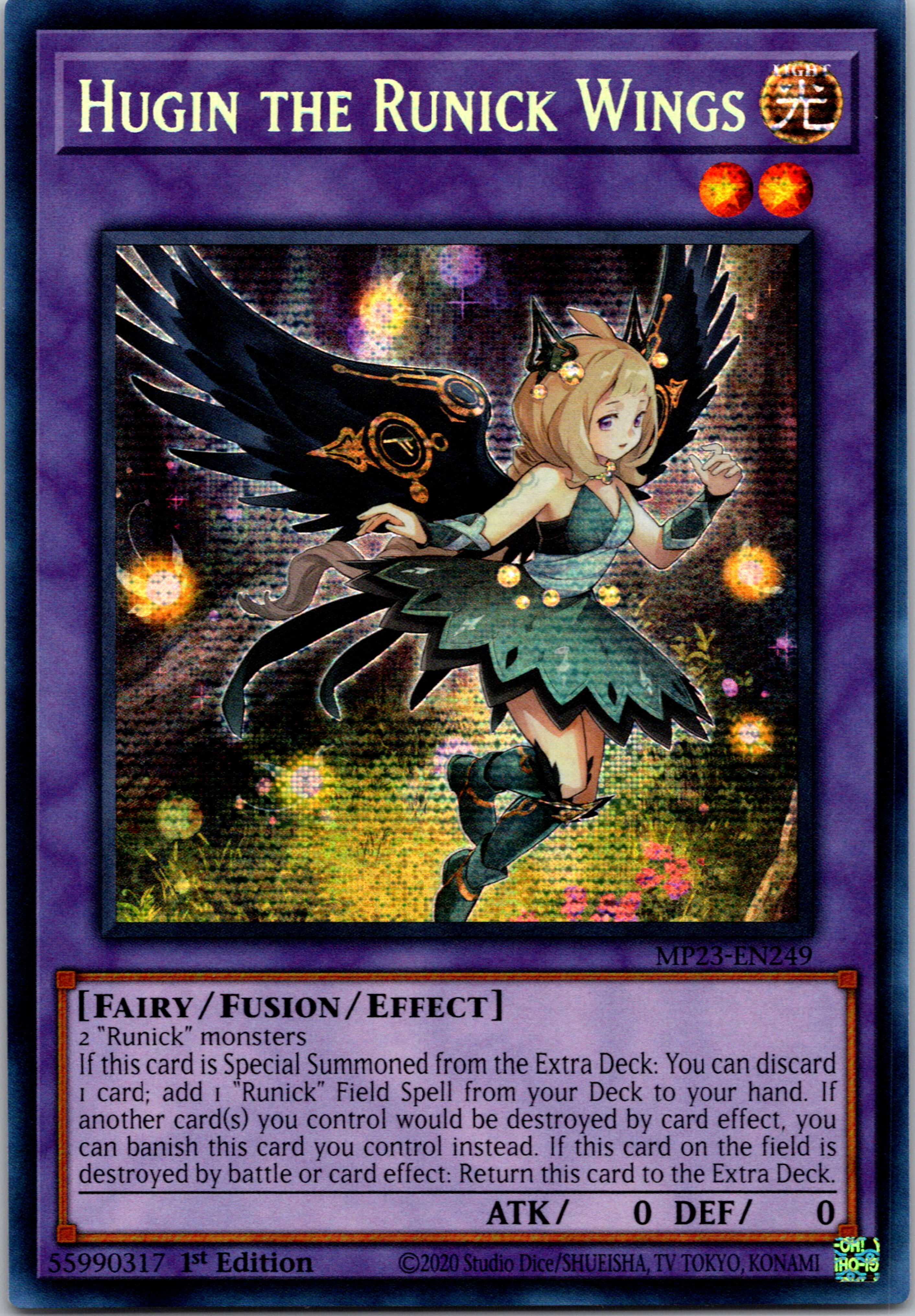 Hugin the Runick Wings [MP23-EN249] Prismatic Secret Rare