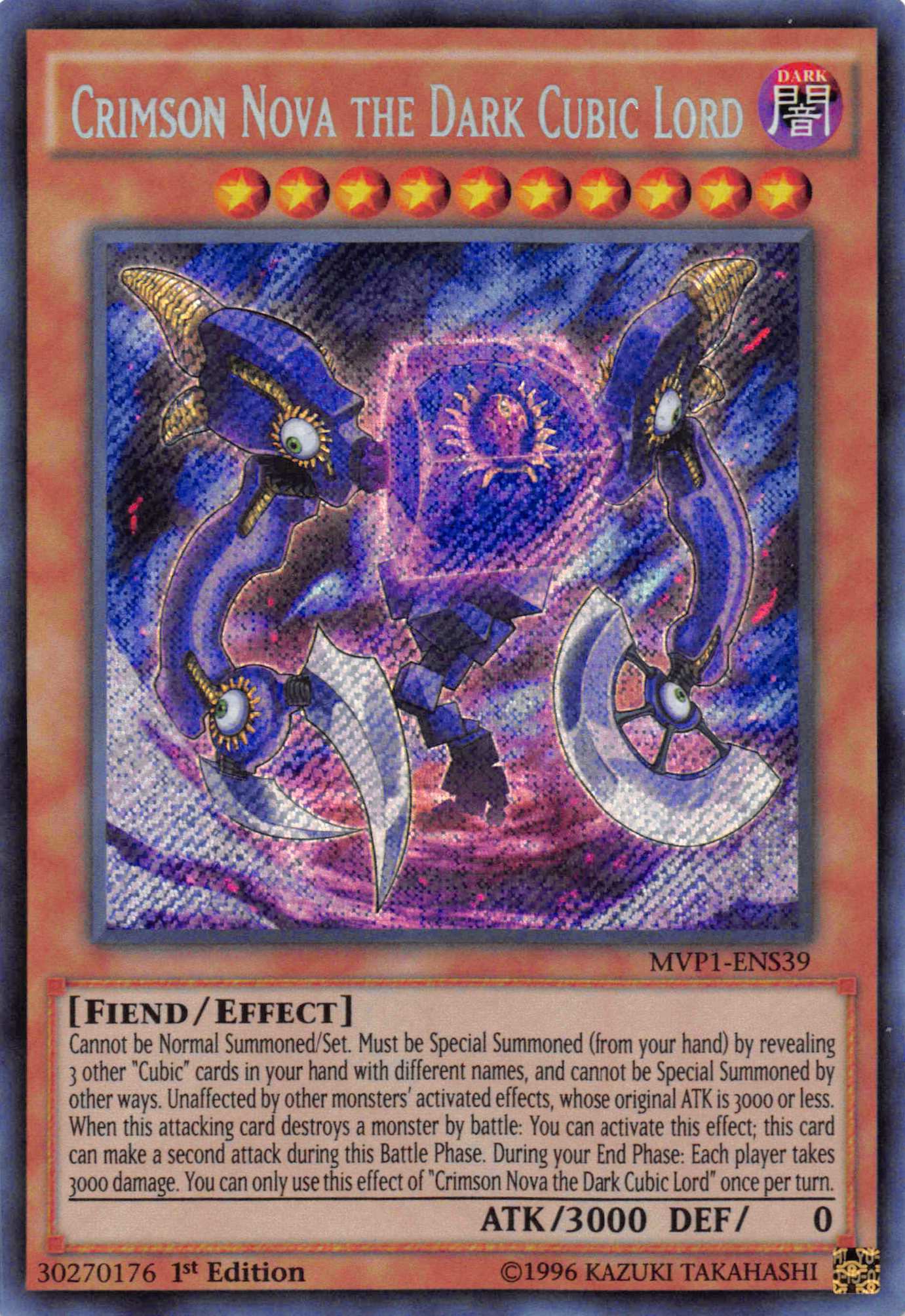 Crimson Nova the Dark Cubic Lord [MVP1-ENS39] Secret Rare