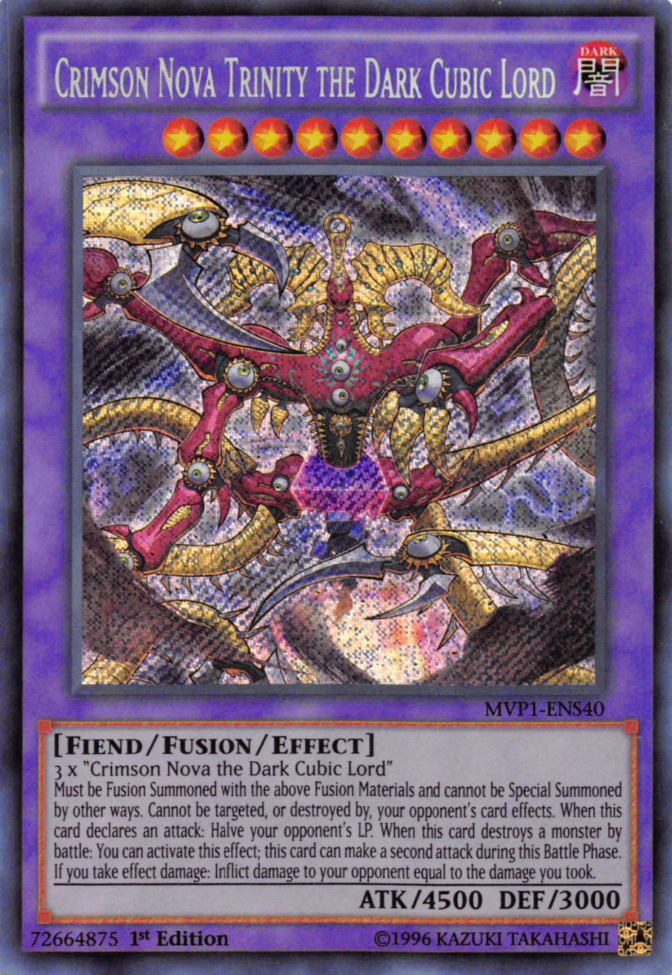 Crimson Nova Trinity the Dark Cubic Lord [MVP1-ENS40] Secret Rare