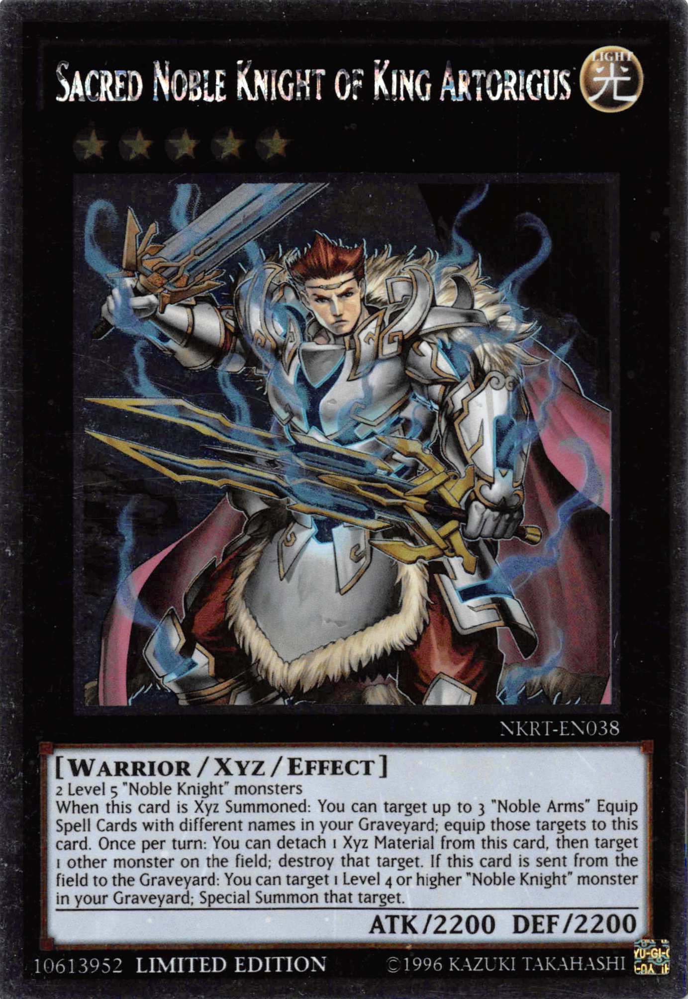 Sacred Noble Knight of King Artorigus [NKRT-EN038] Platinum Rare