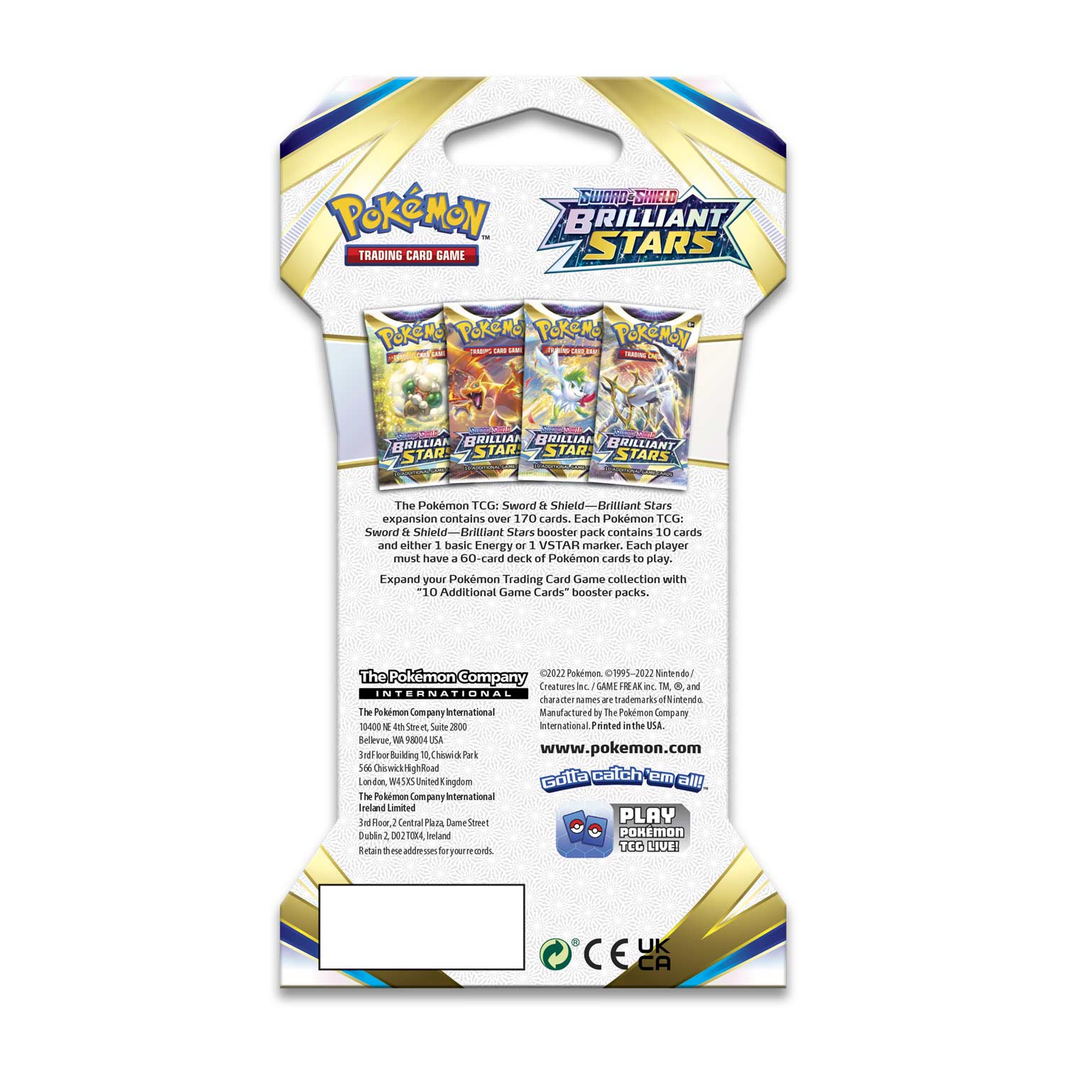 Pokémon TCG: Sword & Shield Brilliant Stars Sleeved Booster Pack - Duel Kingdom
