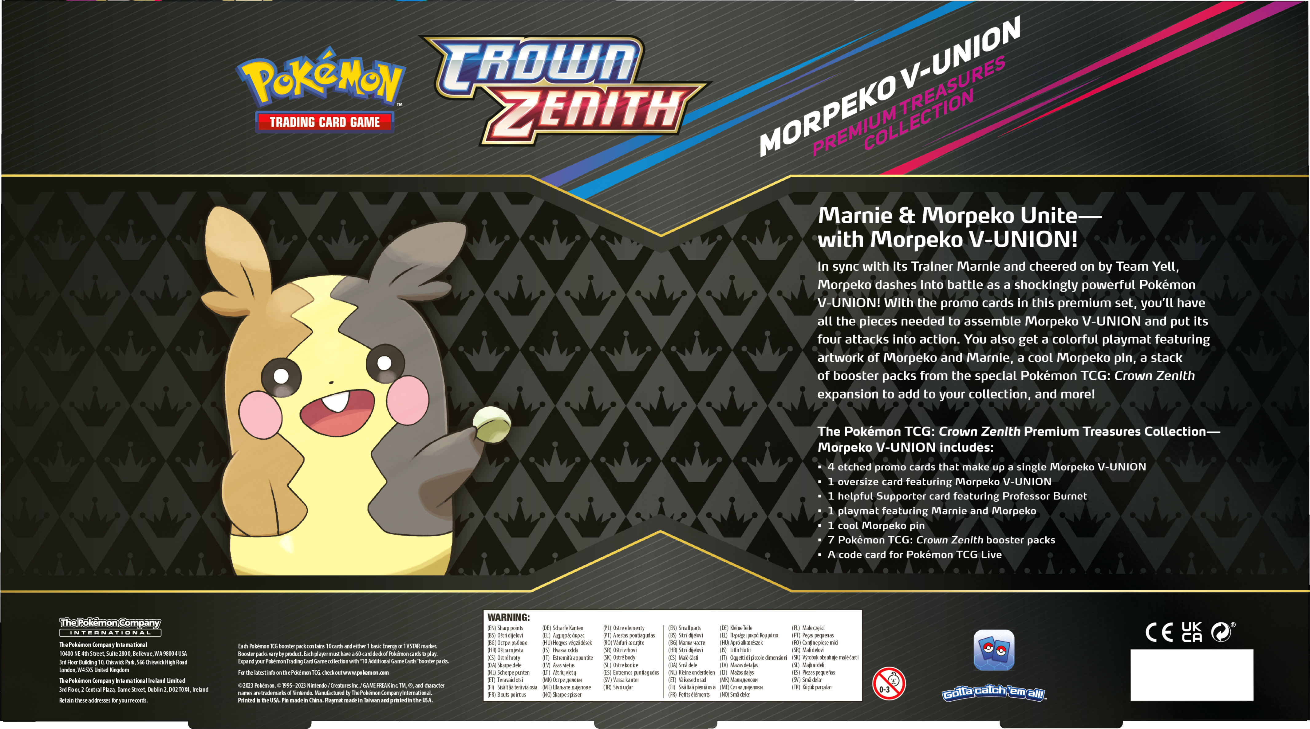 Pokémon TCG: Crown Zenith Premium Treasures Collection—Morpeko V-UNION