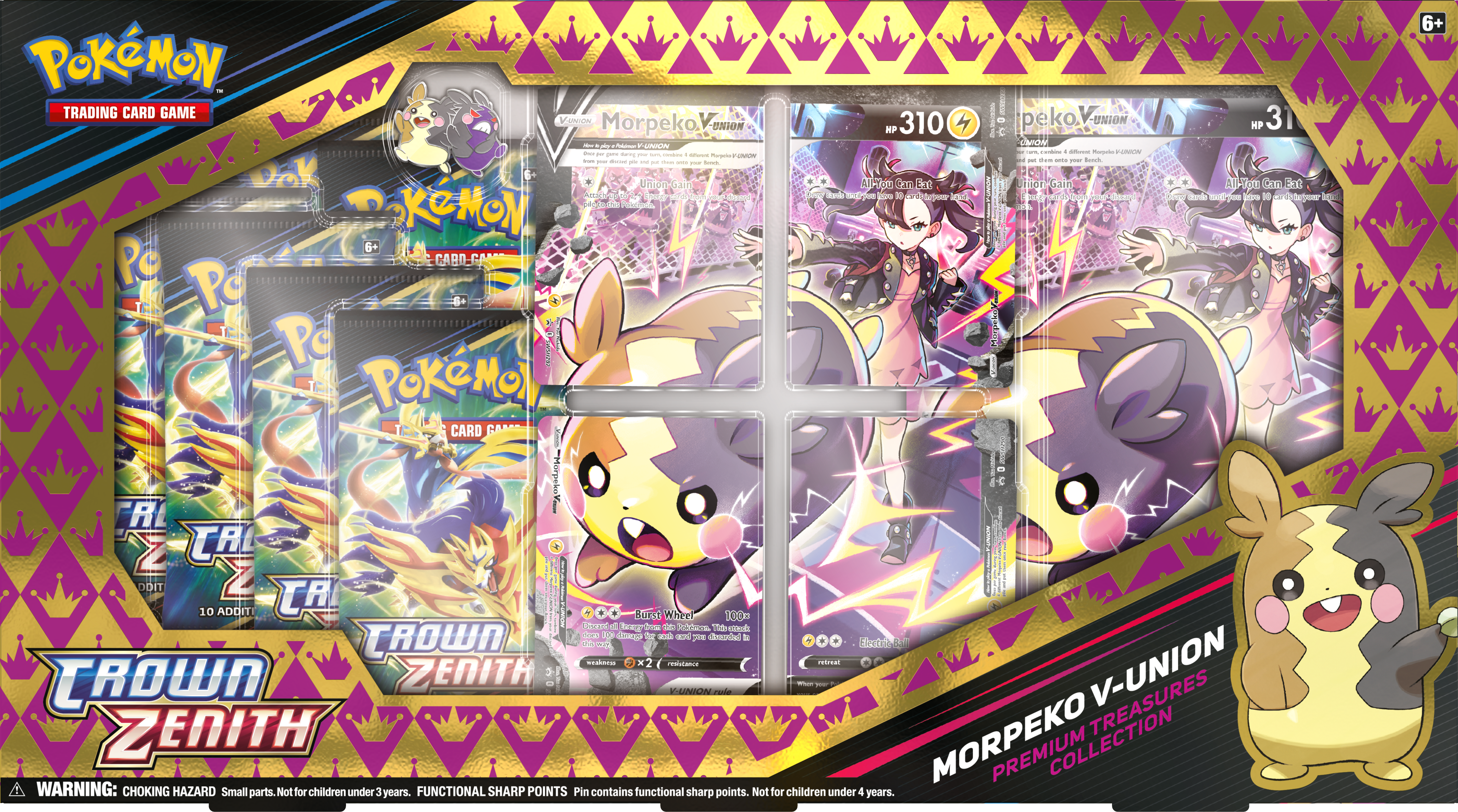 Pokémon TCG: Crown Zenith Premium Treasures Collection—Morpeko V-UNION