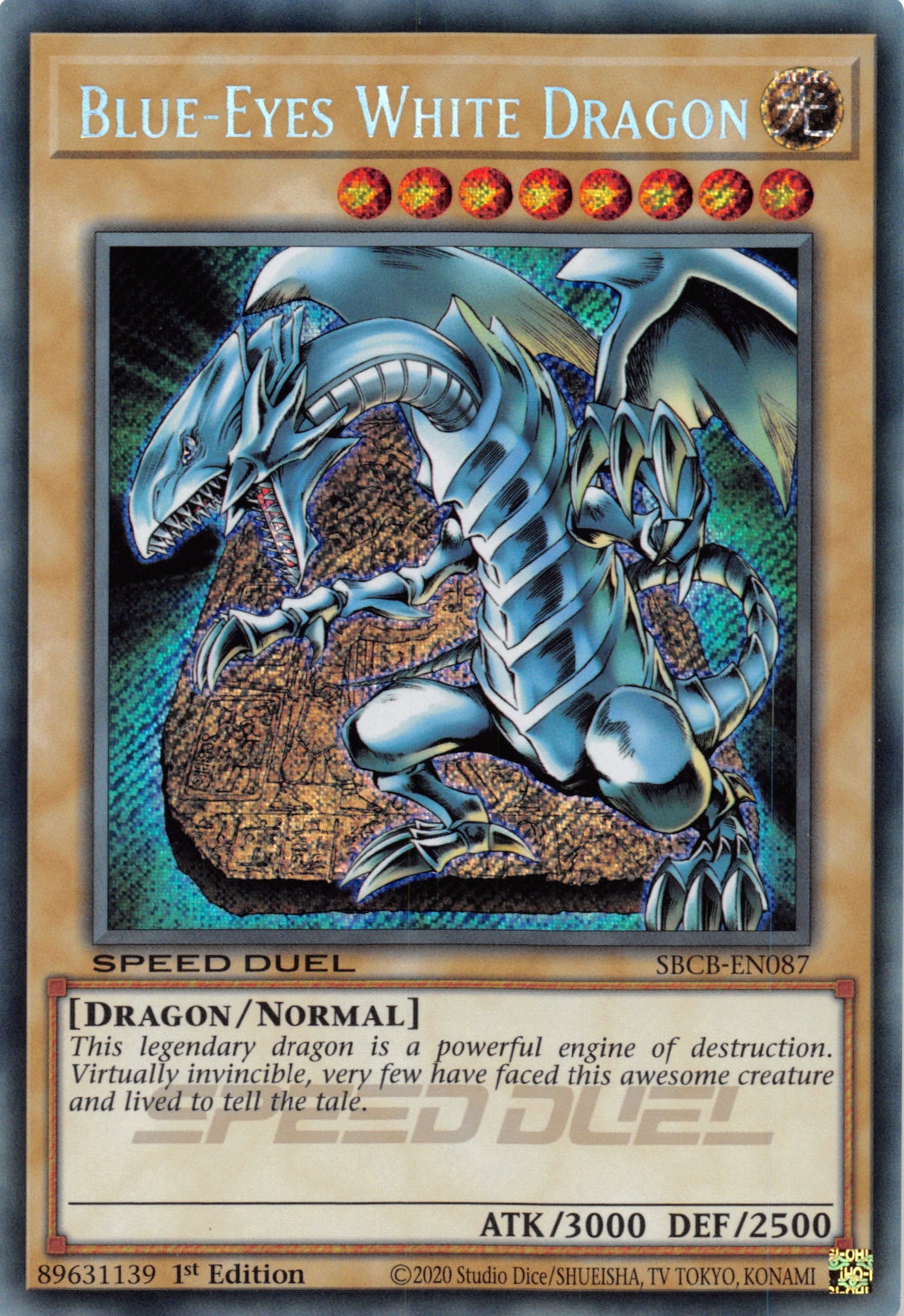 Blue-Eyes White Dragon (Secret) [SBCB-EN087] Secret Rare