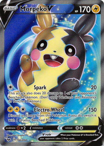 Morpeko V (Full Art) (190/202) [SWSH01: Sword & Shield Base Set] - Duel Kingdom
