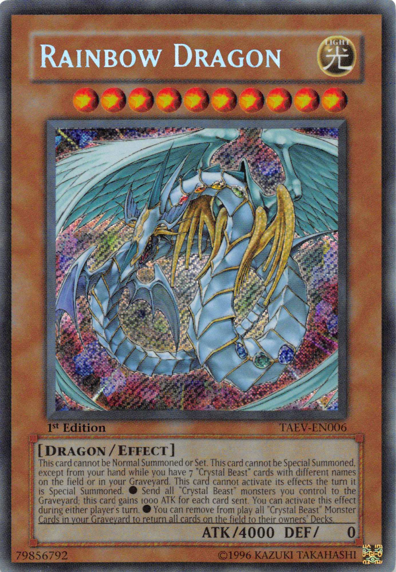 Rainbow Dragon [TAEV-EN006] Secret Rare