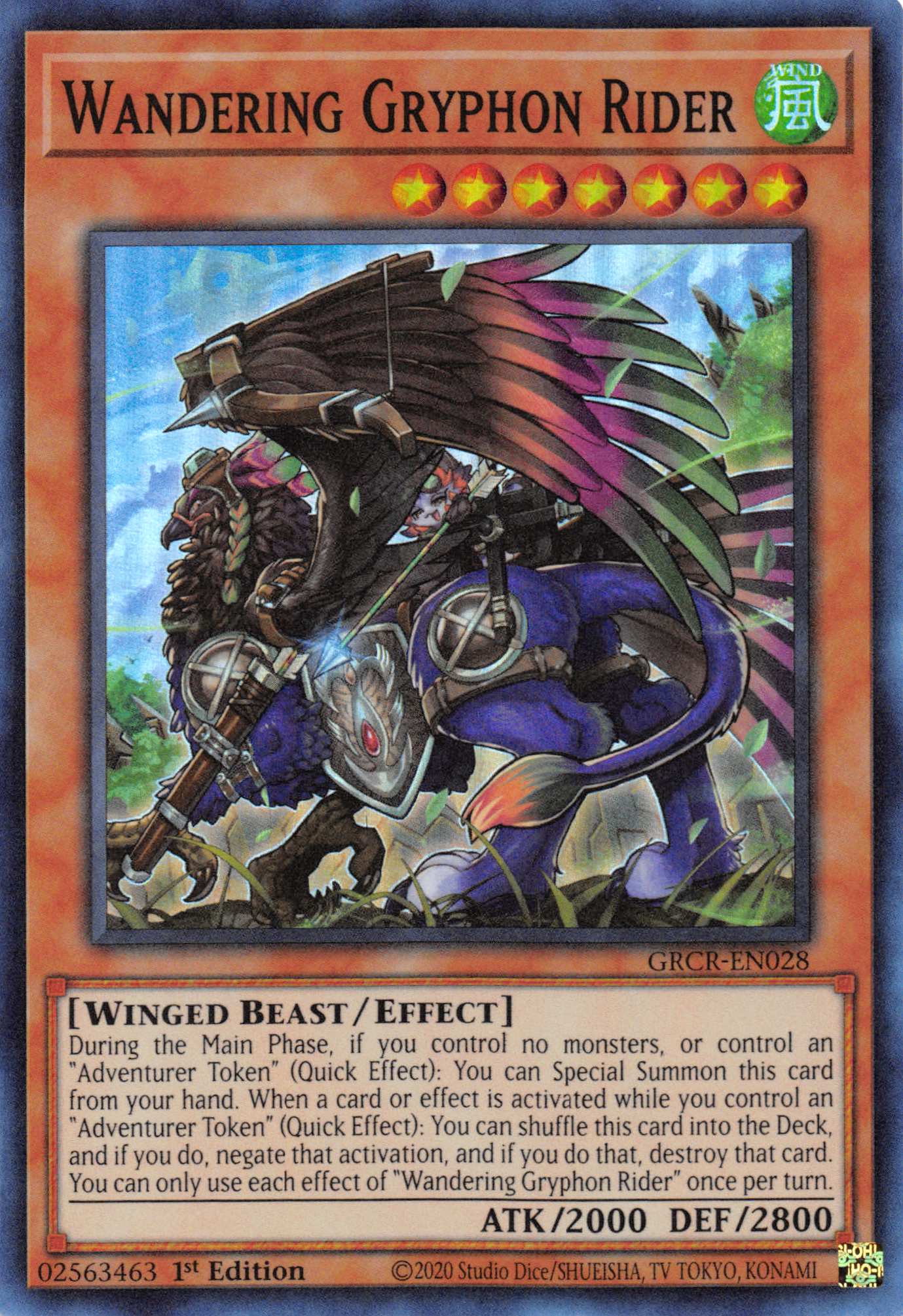 Wandering Gryphon Rider [GRCR-EN028] Super Rare - Duel Kingdom