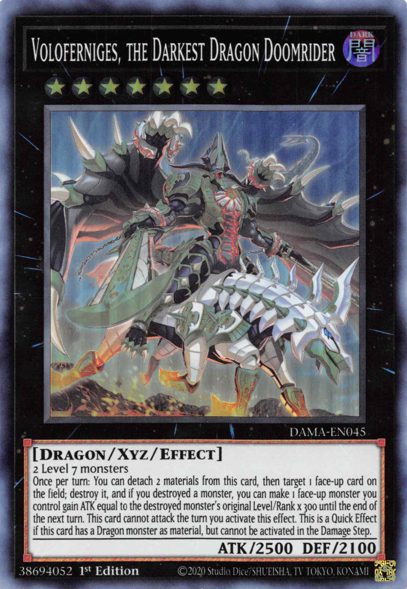 Voloferniges, the Darkest Dragon Doomrider [DAMA-EN045] Super Rare - Duel Kingdom