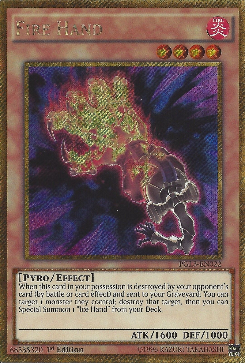 Fire Hand [PGL3-EN022] Gold Secret Rare - Duel Kingdom