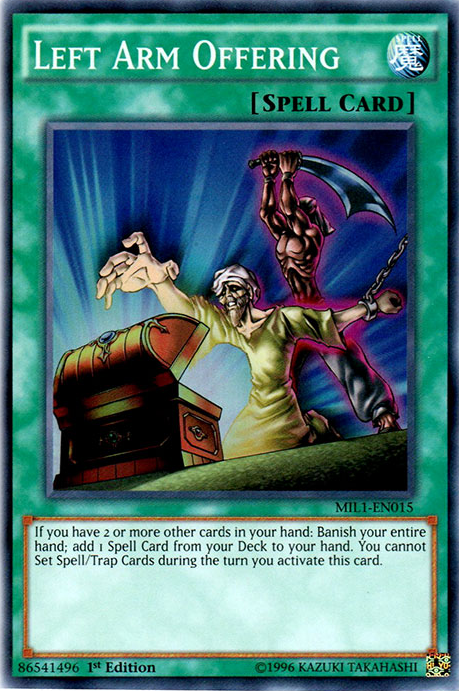 Left Arm Offering [MIL1-EN015] Super Rare - Duel Kingdom