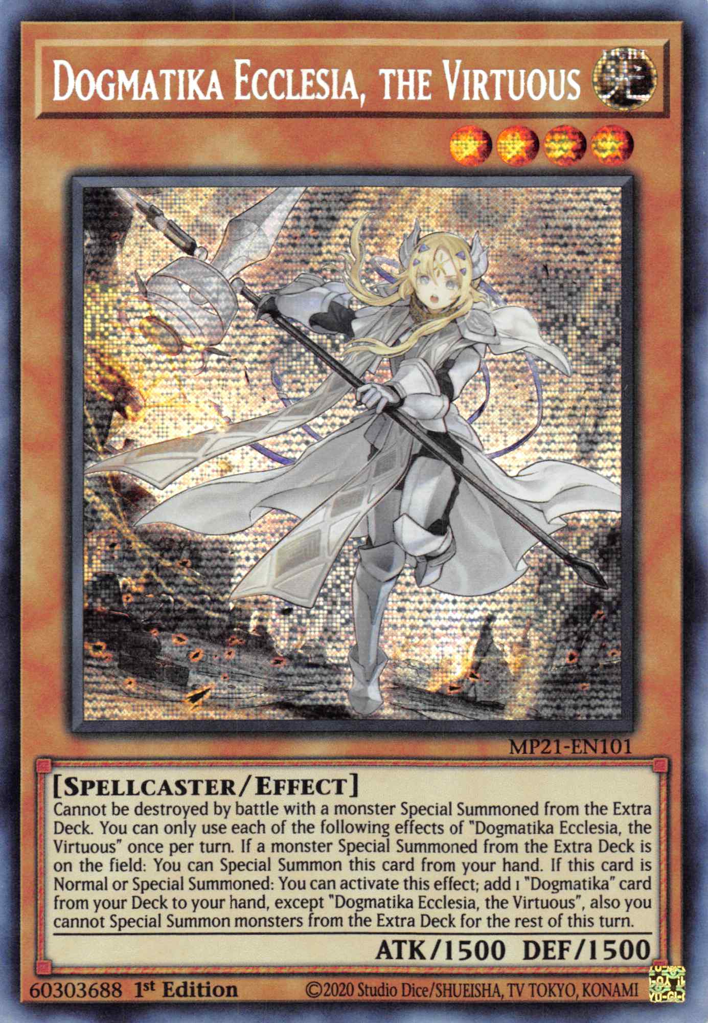 Dogmatika Ecclesia, the Virtuous [MP21-EN101] Prismatic Secret Rare - Duel Kingdom