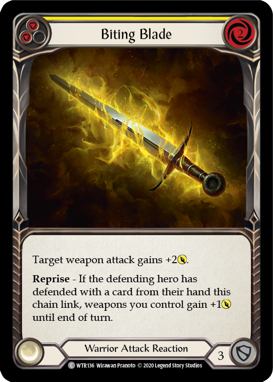 Biting Blade (Yellow) [WTR136] Unlimited Rainbow Foil - Duel Kingdom