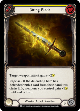 Biting Blade (Yellow) [WTR136] Unlimited Rainbow Foil - Duel Kingdom